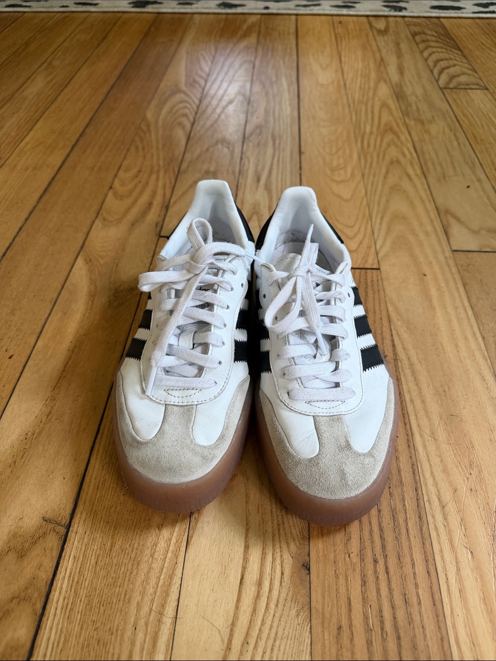 adidas womans Sambae Sneakers — White, Black, Gum - Picture 3 of 4